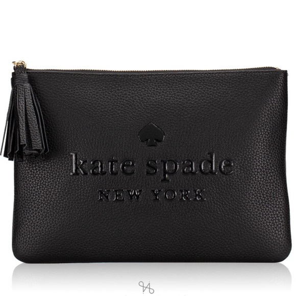 Kate Spade large tassel pouch- sienna logo black - Picture 3 of 7